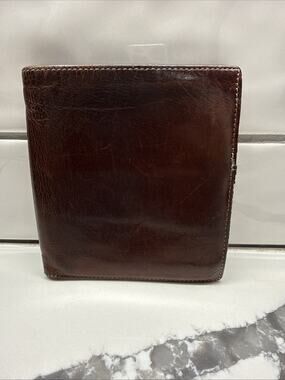 Vintage BOSCA Water Buffalo Bi-Fold Leather Wallet 4.5” X 4.5”